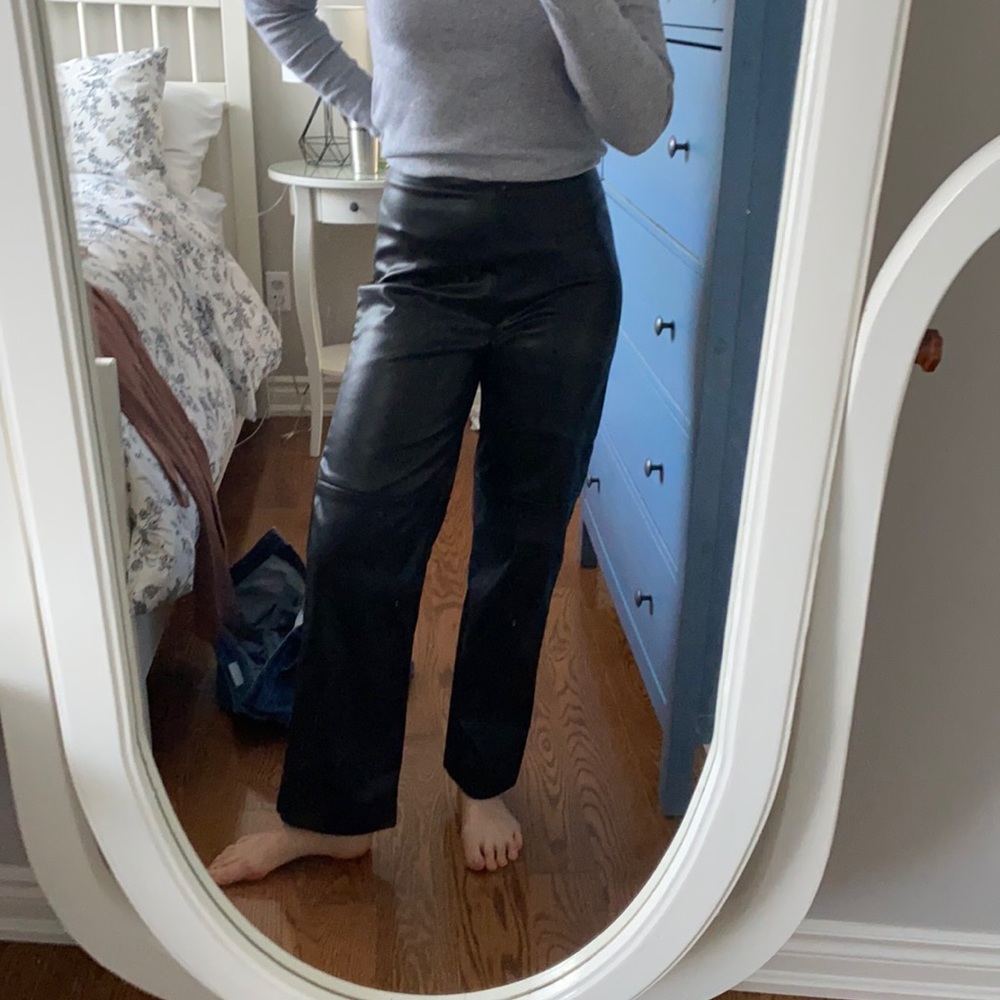 High waisted pleather pants